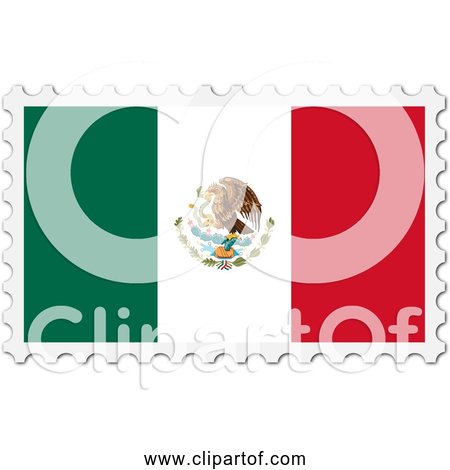 Free Clipart of a Mexico Flag Stamp