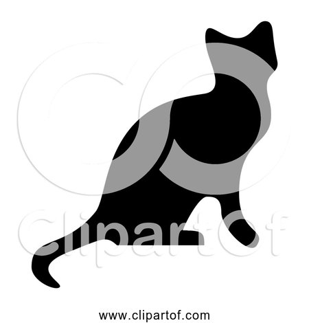 Free Clipart of a Black Cat silhouette