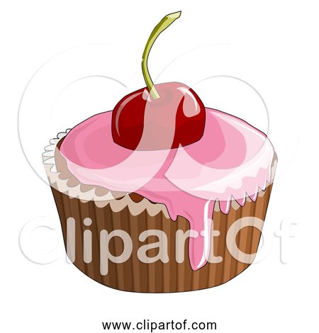 Free Clipart of a Cherry Cupcake
