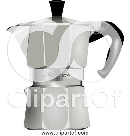 Free Clipart of a Metal Italian Coffee Maker