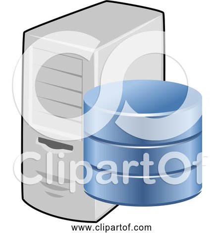 Free Clipart of a Database Server with 3 Hard Drive Cells