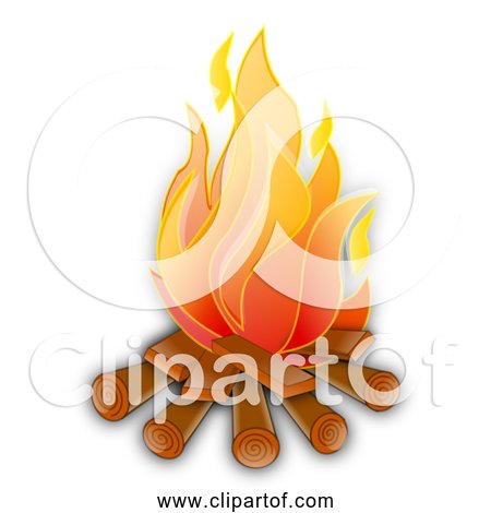Free Clipart of a Nice Hot Campfire