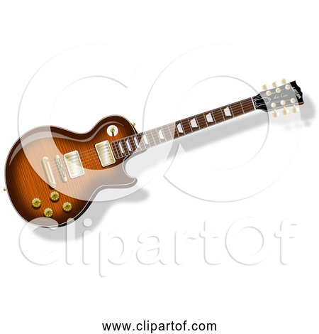 Free Clipart of a LP Guitar with Flame Top Finish