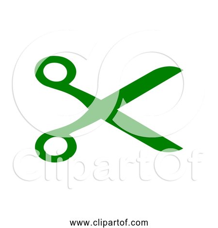 Free Clipart of Open Green Scissors