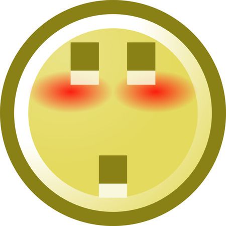 Free Blushing Smiley With Shocked Expression Clip Art Illustration