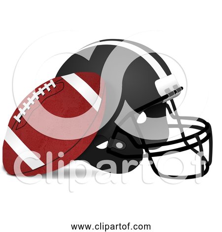 Free Clipart of American Football and Helmet
