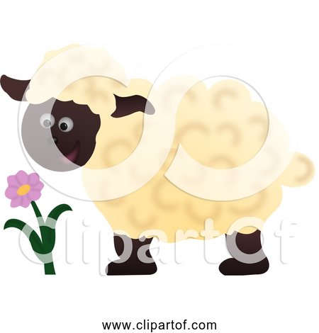 Free Clipart of Cartoon Happy Sheep