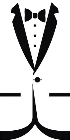 Free Clipart Of A black and white formal bow tie and tuxedo