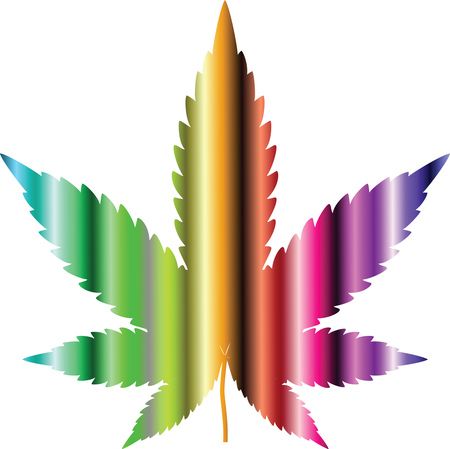 Free Clipart Of A colorful psychedelic pot leaf