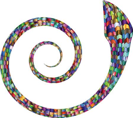 Free Clipart Of A colorful coiled spiral snake