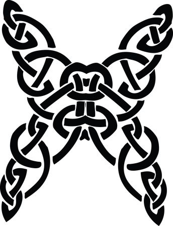 Free Clipart of a butterfly celtic knot in black and white