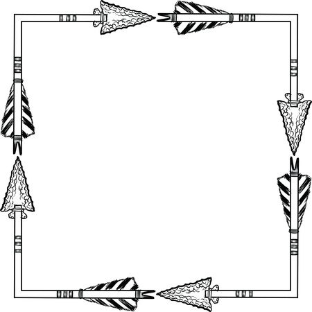 Free Clipart of a flint arrow square shaped frame
