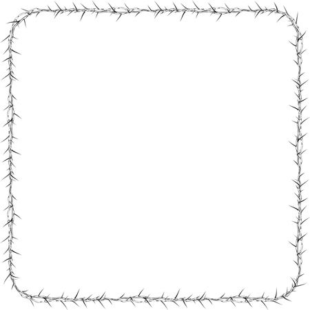 Free Clipart Of A square frame made of thorns