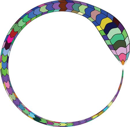 Free Clipart Of A colorful snake forming a round frame