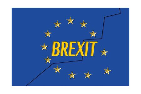 Free Clipart Of A Brexit Design With Stars Leaving the Union