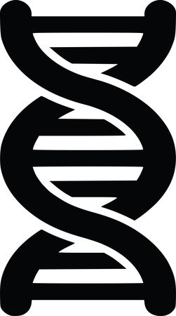 Free Clipart of a black and white dna strand double helix
