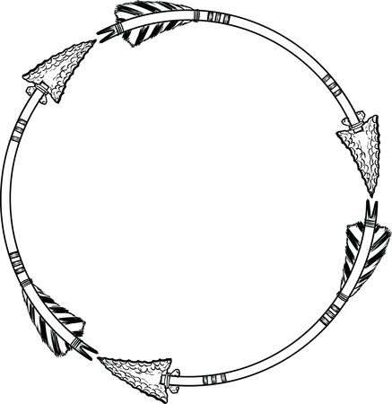 Free Clipart of a flint arrow circle shaped frame