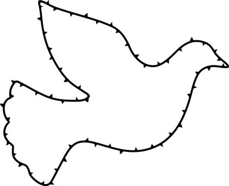 Free Clipart Of A dove made of thorns