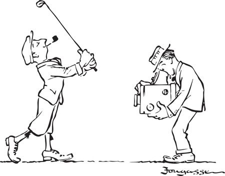 Free retro clipart of a golfer