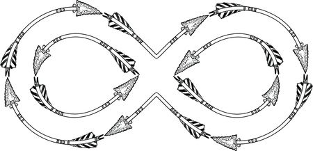 Free Clipart of a flint arrow infinity symbol