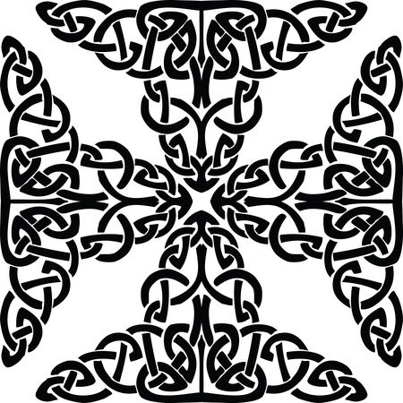 Free Clipart of a cross black and white celtic knot