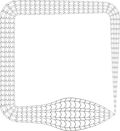 Free Clipart Of A black and white snake forming a square frame