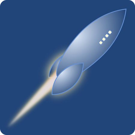 Free Retro Clipart Of Spaceship Launching Into Space