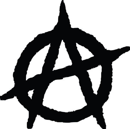 Free Clipart of a Black Anarchy A Over a Circle