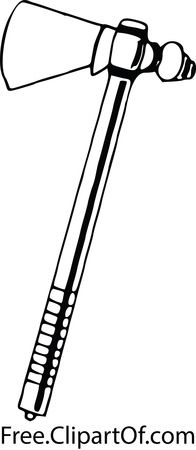 Free Clipart of a Black and White Tomahawk