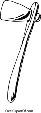 Free Clipart of a Black and White Tomahawk