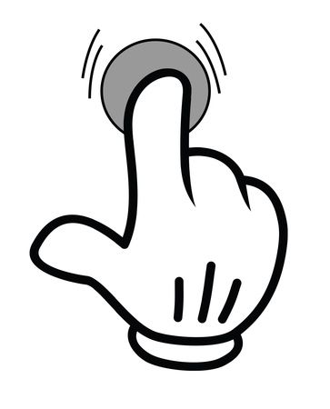 Free Clipart of a Hand Pushing a Button