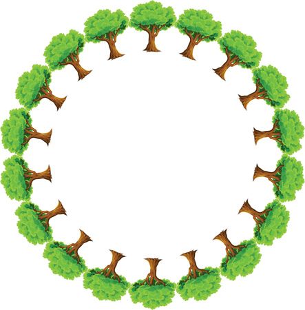 Free Clipart Of A Round Frame of Trees