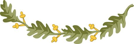 Free Clipart Of A design element of oak leaves