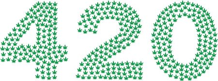 Free Clipart of a 420 design made of green Pot Leaves