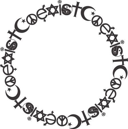 Free Clipart of a coexist round frame
