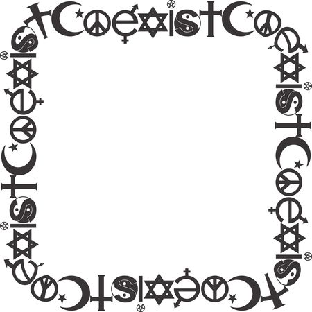 Free Clipart of a coexist square frame