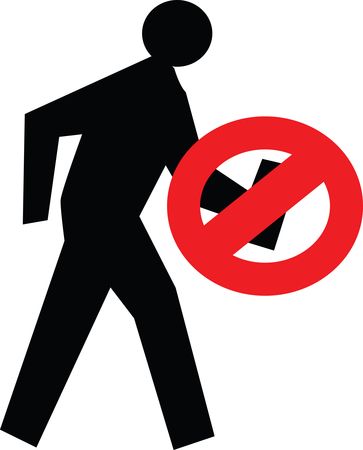 Free Clipart of a no walking with smart phones design