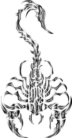 Free Clipart of a metal tribal scorpion