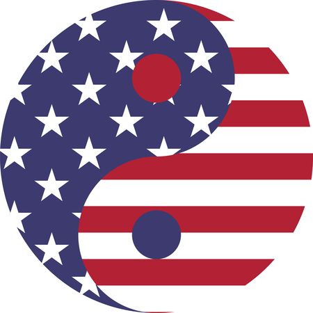 Free Clipart Of A Fourth of July American Yin Yang