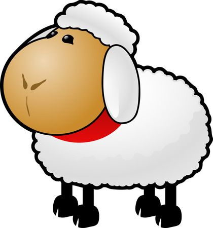 Free Cartoon Sheep Clipart Illustration