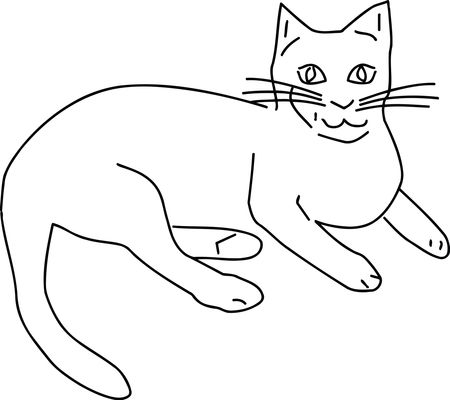 Free Clipart of a black and white cat