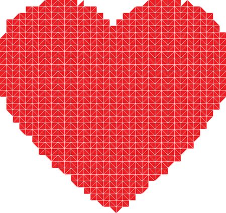 Free Clipart of a mosaic heart in red