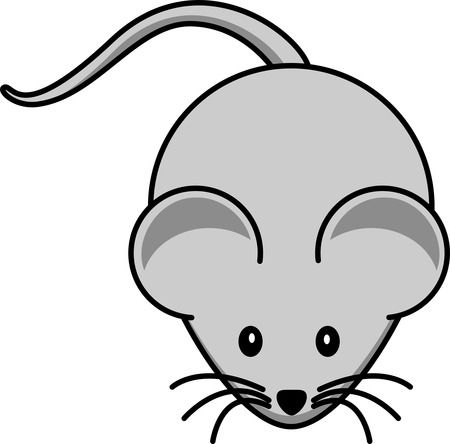 Free Cartoon Gray Field Mouse Clipart Illustration