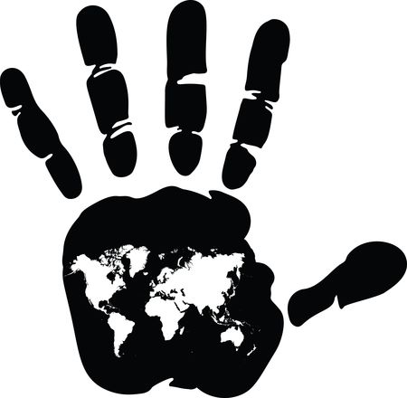 Free Clipart Of A Handprint with an atlas