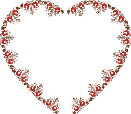 Free Clipart Of A Vintage Embroidery Heart Frame