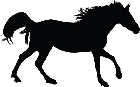 Free Clipart Of A Black Silhouette of a Horse