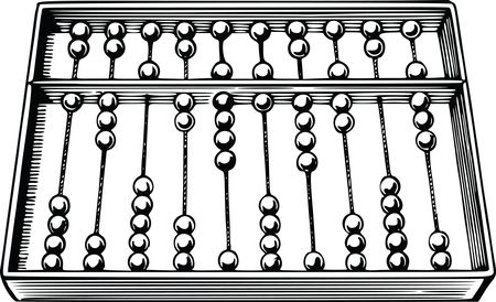 Free Clipart Of A Black and White Abacus