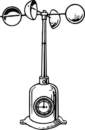 Free Clipart Of A hemispherical cup anemometer to measure the wind speed