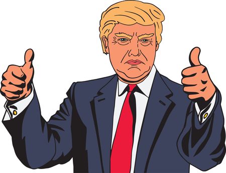 Free Clipart Of Donald Trump Giving two thumbs up
