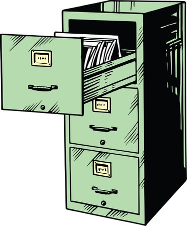 Free Clipart Of A green Filing Cabinet